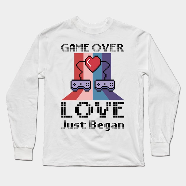 Valentine's Day Gamer Playing Video Game Couples Long Sleeve T-Shirt by Tom´s TeeStore